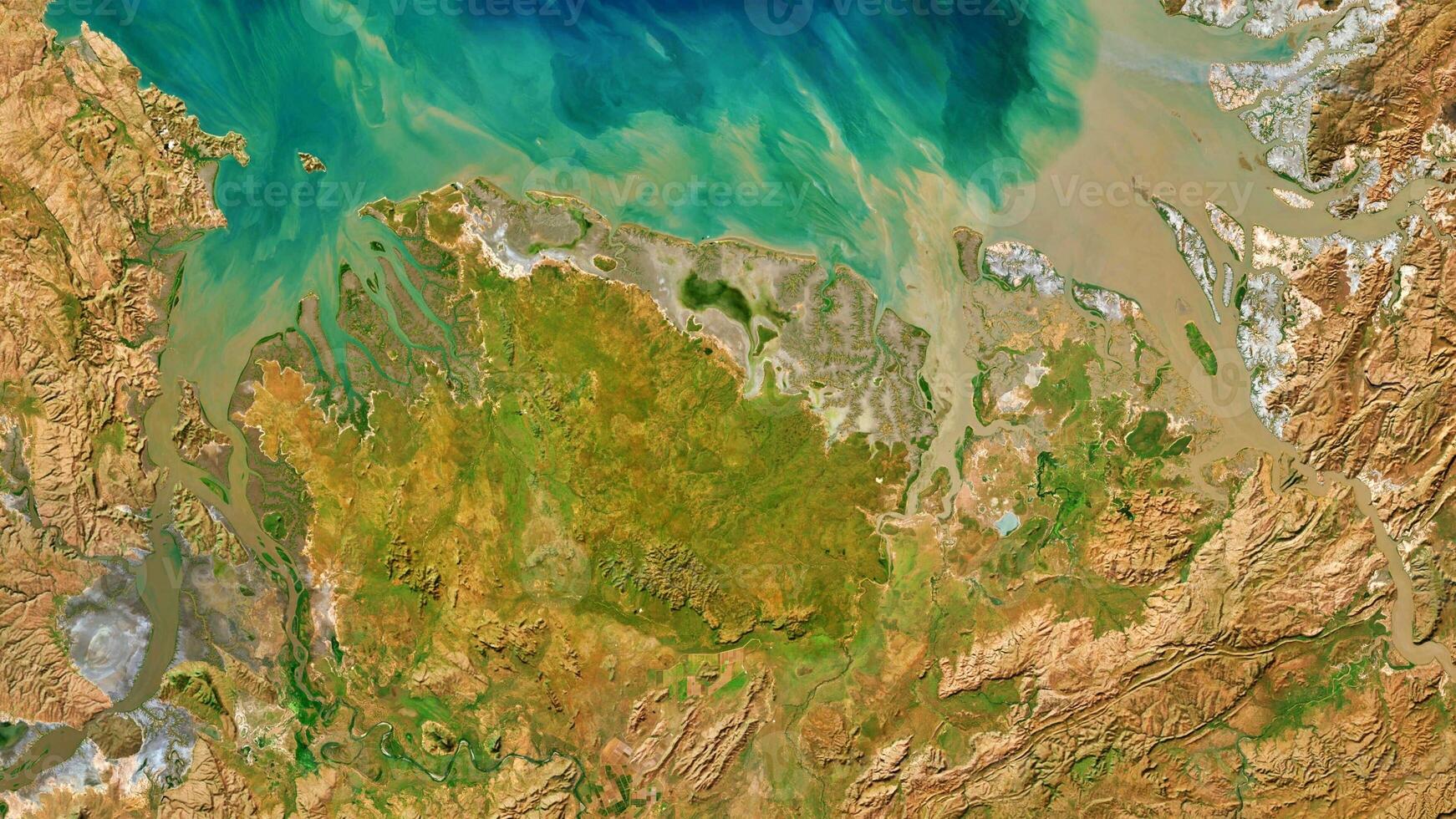 4K Mijing Conservation Park North Australia Map, High Resolution Satellite View With No Border, Widescreen 4K Resolution photo