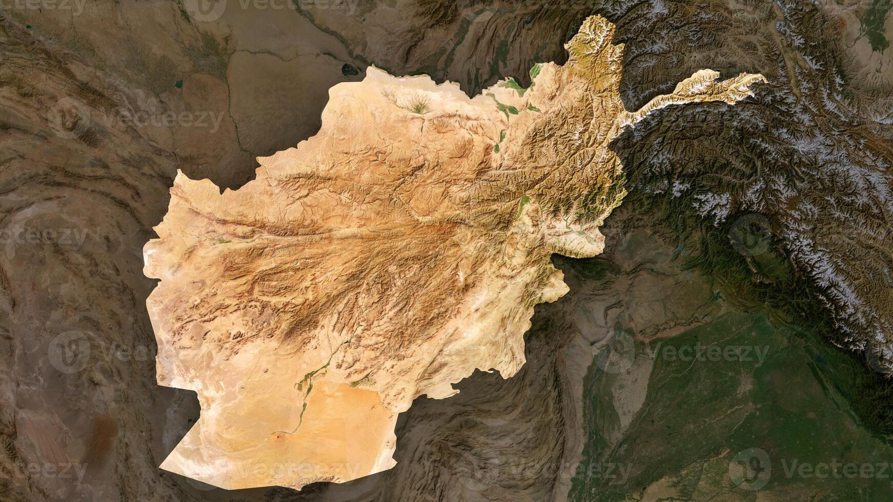 4K Afghanistan Territory Map in Asia, High Resolution Satellite View, Widescreen 4K Resolution photo