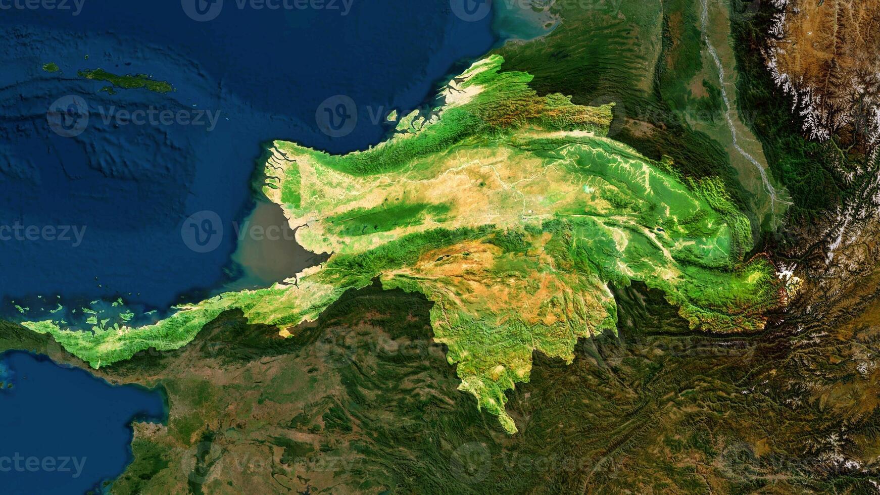 4K Myanmar Territory Map in Asia, High Resolution Satellite View, Widescreen 4K Resolution photo