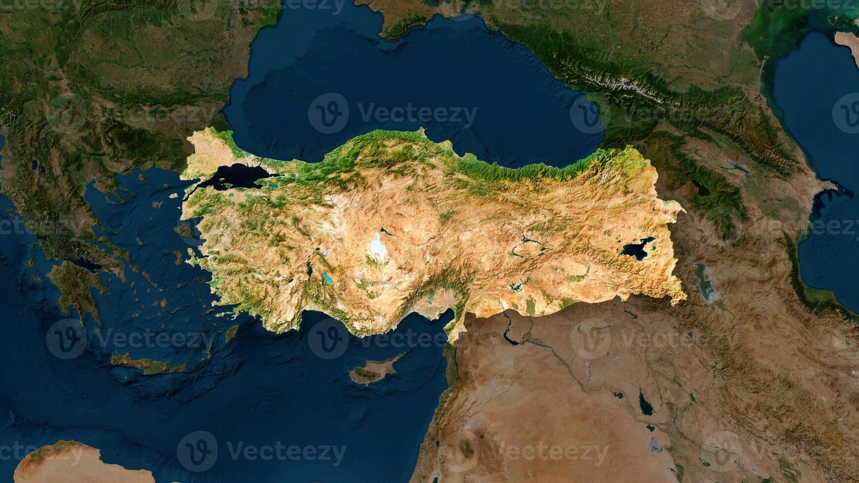 4K Turkey Territory Map in Asia and Europe, High Resolution Satellite View, Widescreen 4K Resolution photo