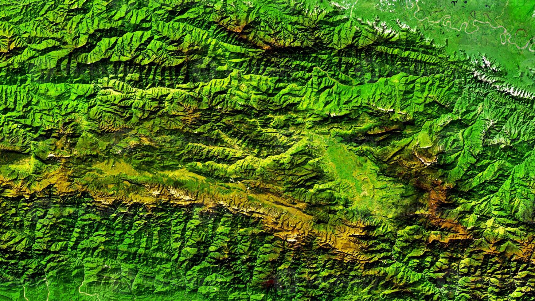 4K Wamena of Papua Indonesia Map, High Resolution Satellite View With No Border, Widescreen 4K Resolution photo