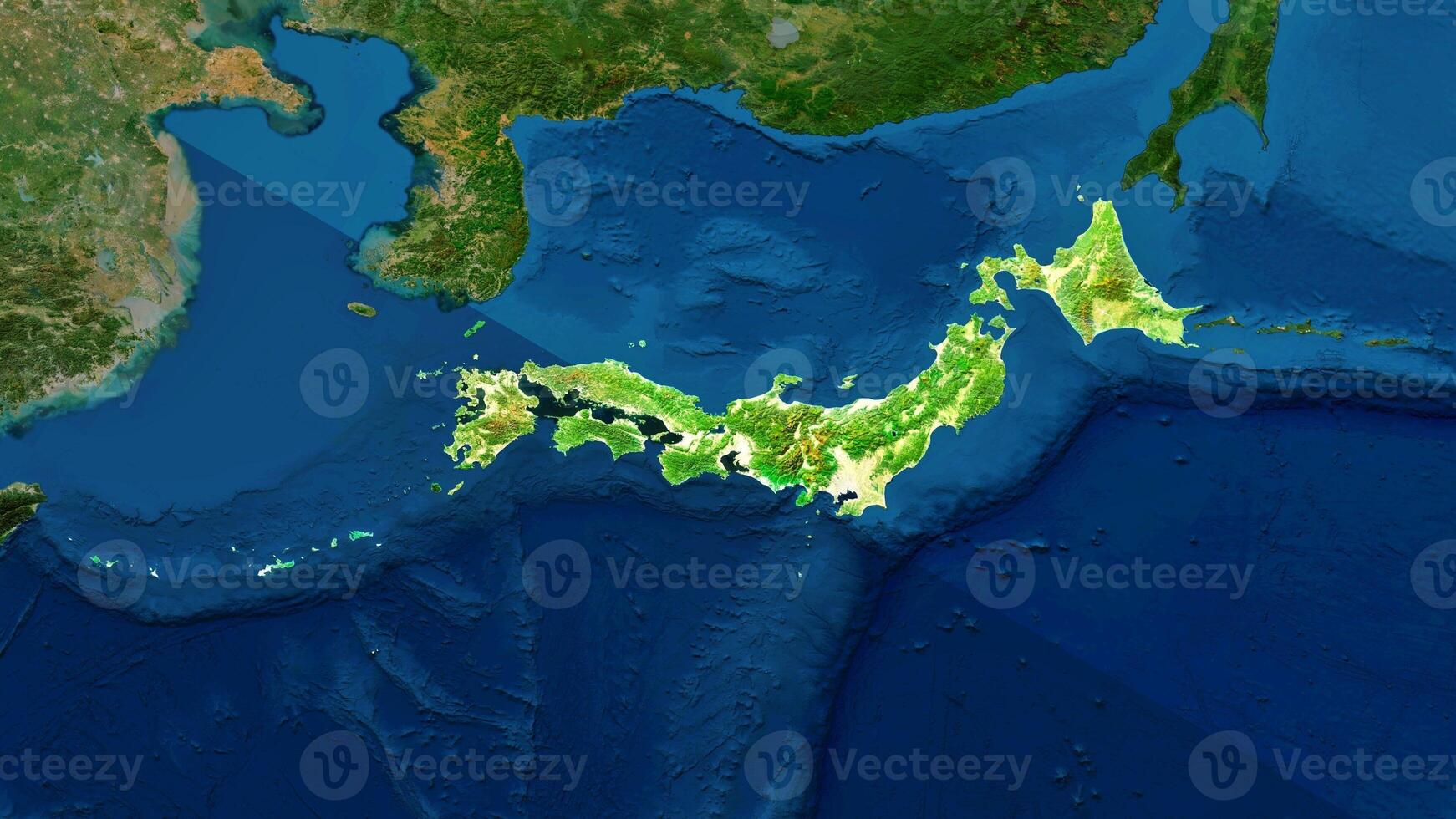 4K Japan Territory Map in Asia, High Resolution Satellite View, Widescreen 4K Resolution photo