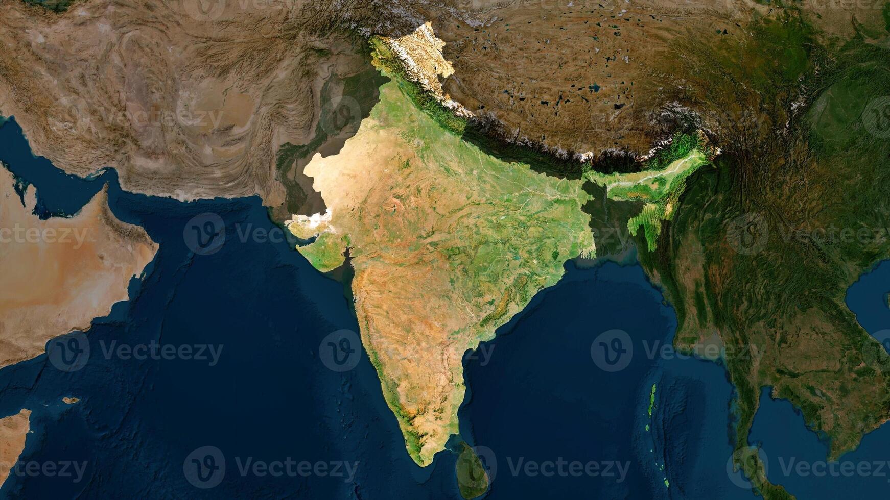 4K India Territory Map in Asia, High Resolution Satellite View, Widescreen 4K Resolution photo