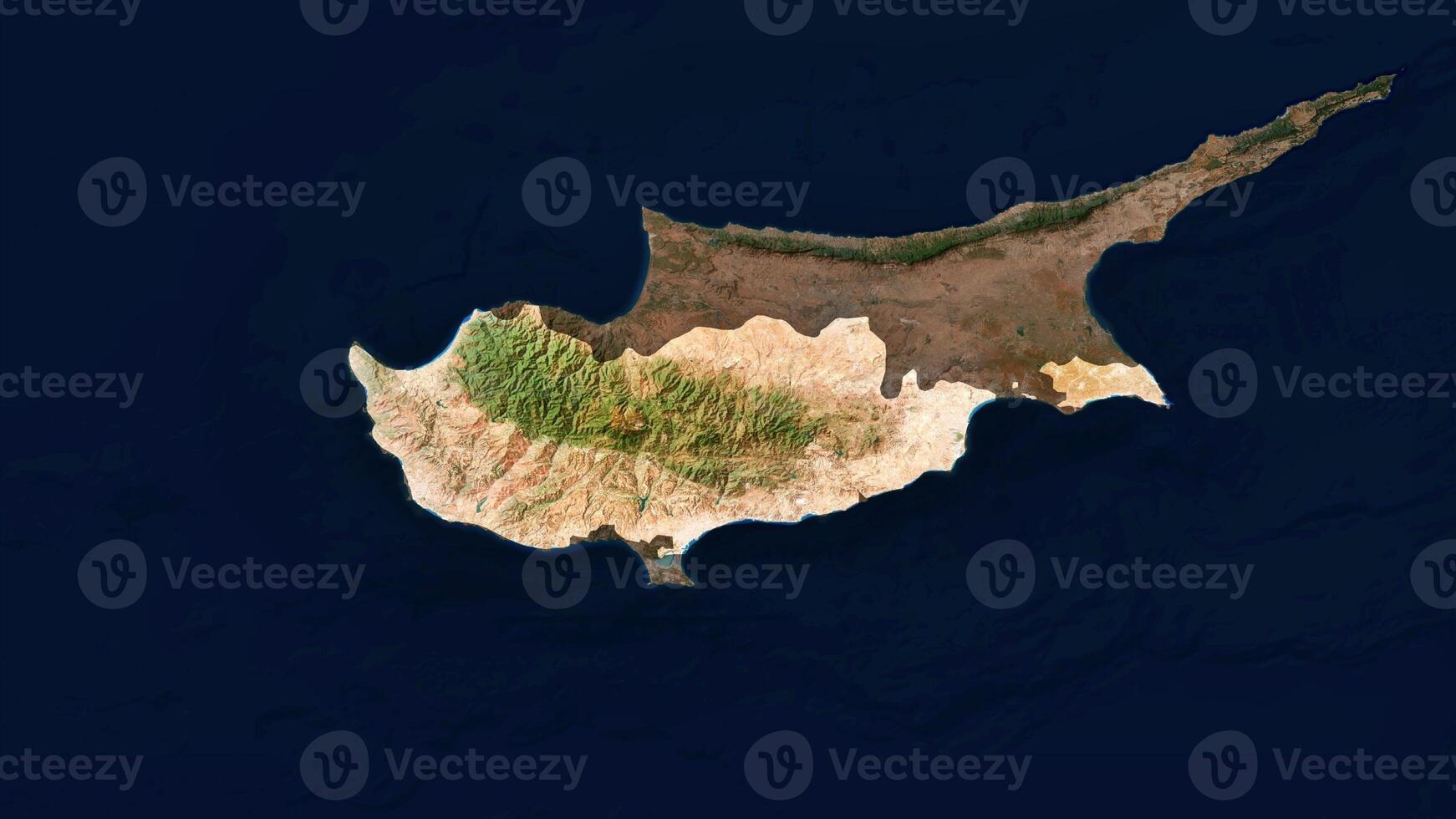 4K Cyprus Territory Map in Europe, High Resolution Satellite View, Widescreen 4K Resolution photo