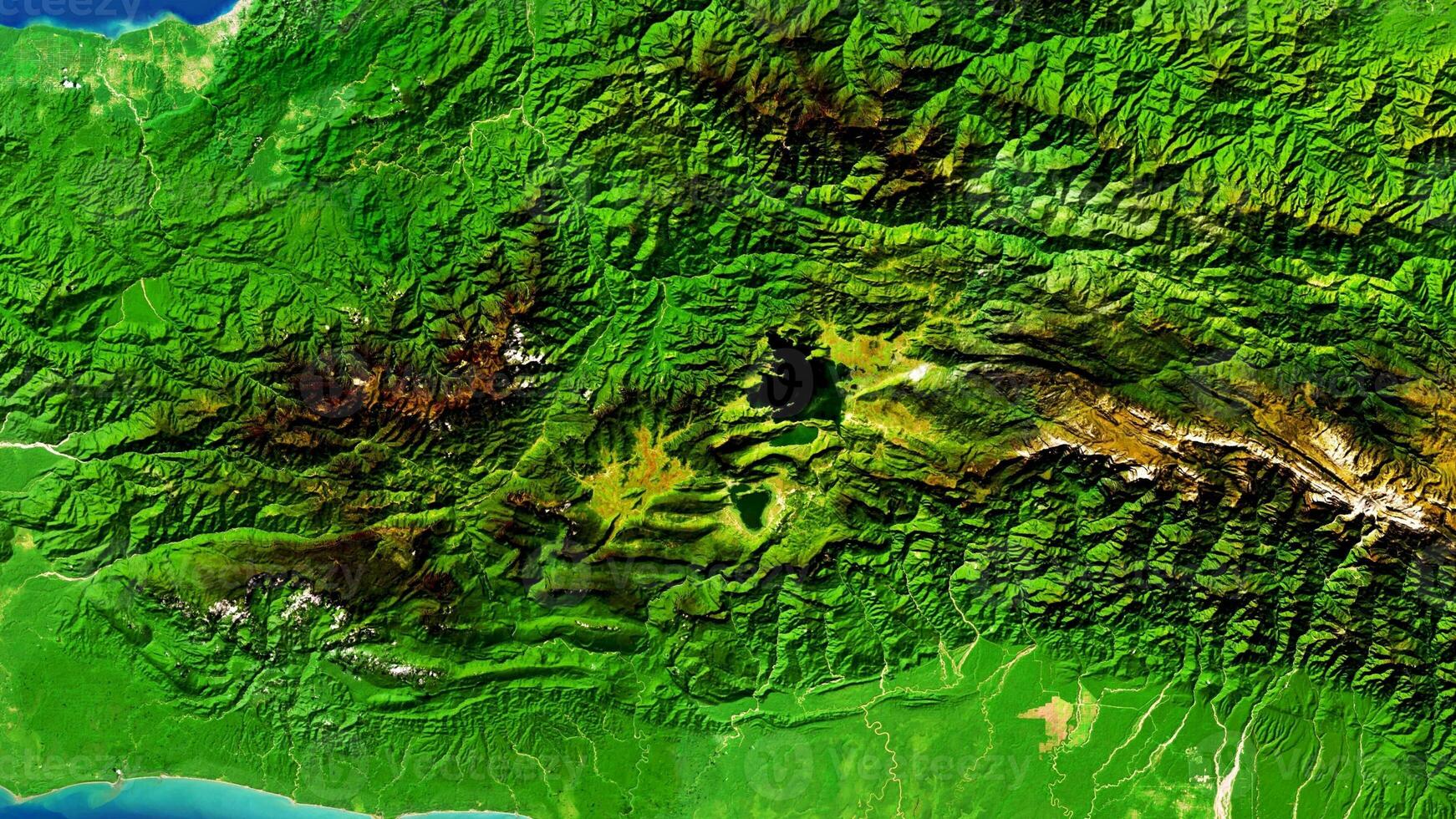 4K Tage Lake of Papua Indonesia Map, High Resolution Satellite View With No Border, Widescreen 4K Resolution photo