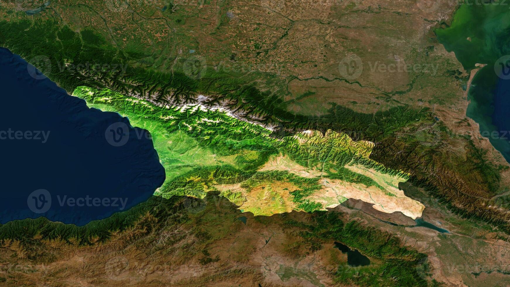 4K Georgia Territory Map in Asia, High Resolution Satellite View, Widescreen 4K Resolution photo