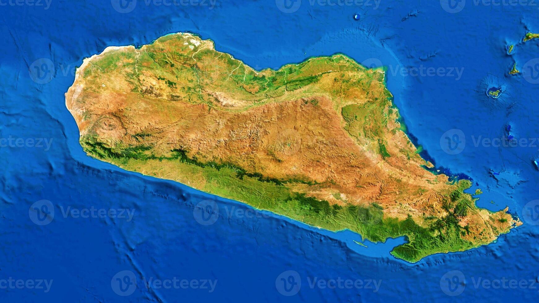 4K Madagascar Island Map, High Resolution Satellite View With No Border, Widescreen 4K Resolution photo