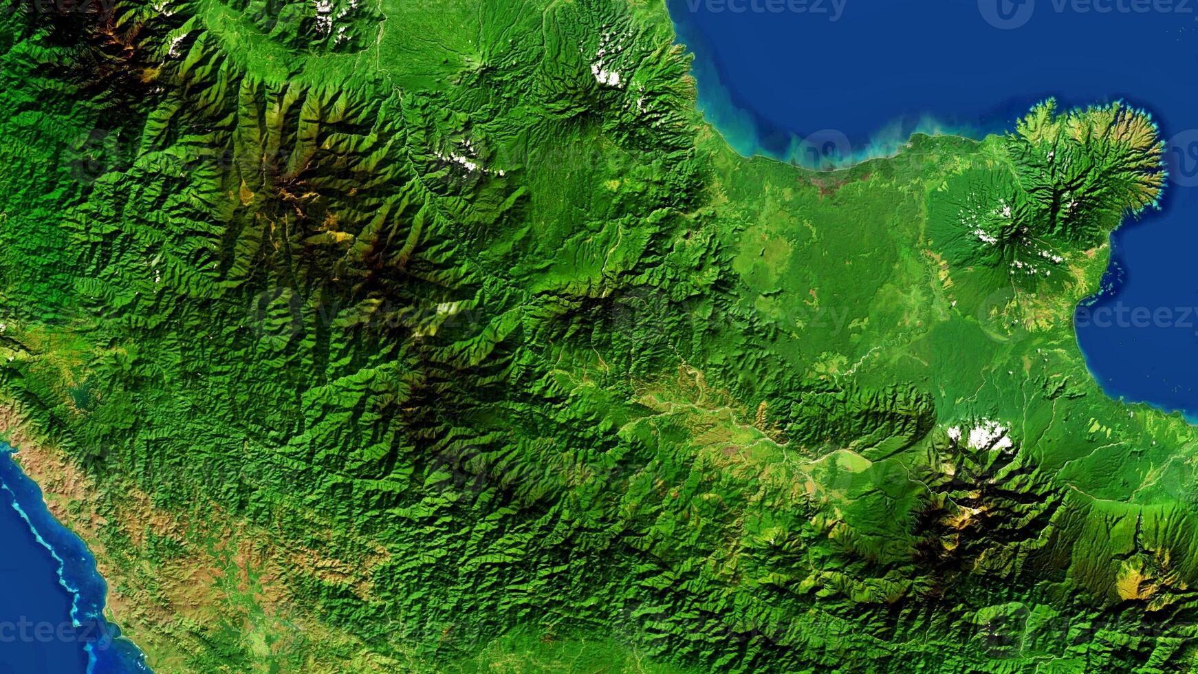 4K Port Moresby of Papua New Guinea Map, High Resolution Satellite View With No Border, Widescreen 4K Resolution photo