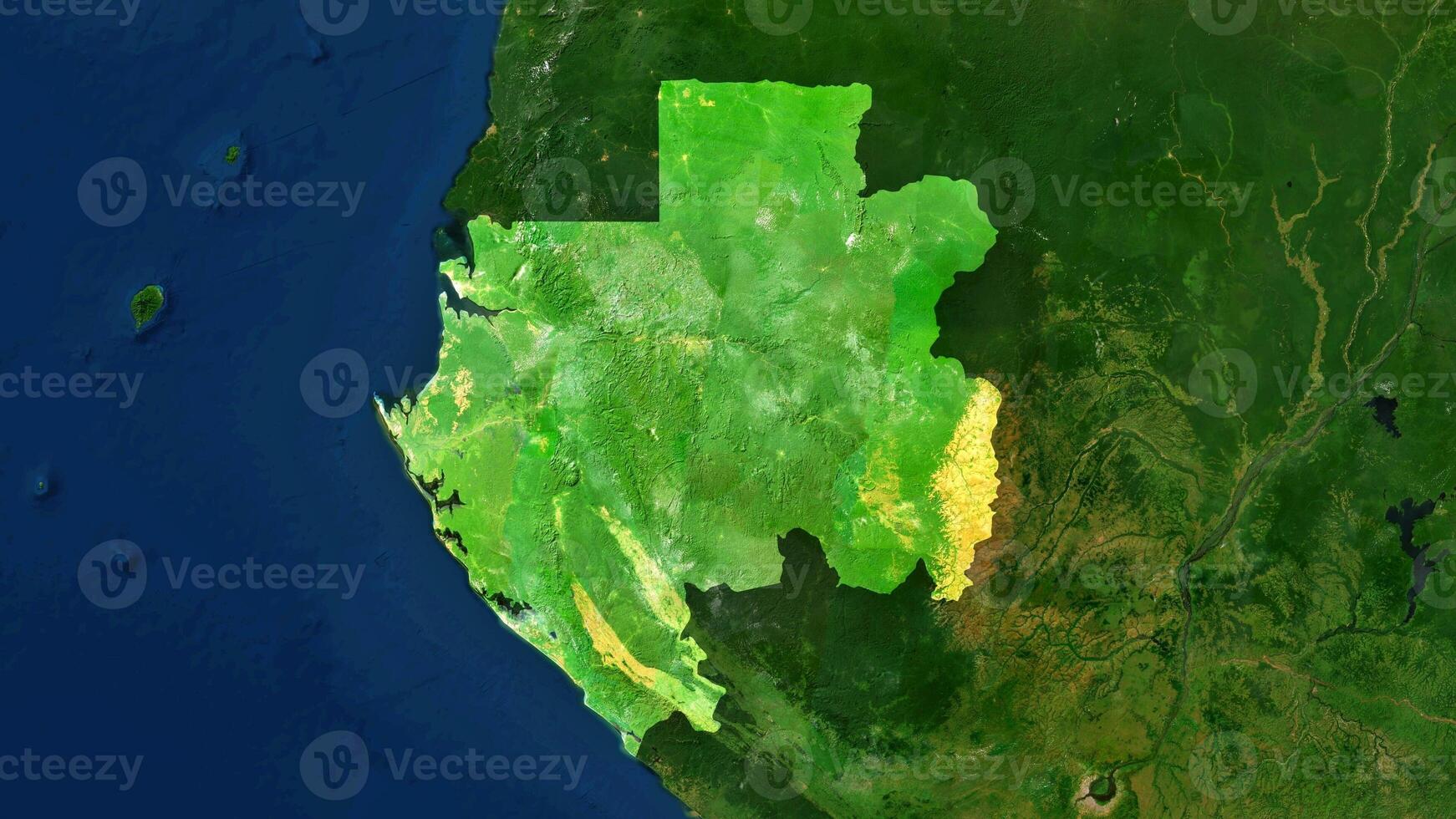 4K Gabon Territory Map in Africa, High Resolution Satellite View, Widescreen 4K Resolution photo