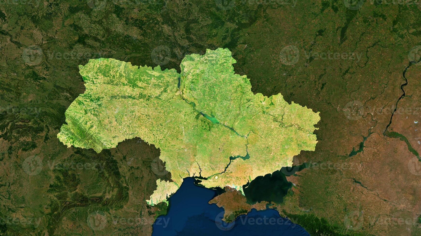 4K Ukraine Territory Map in Europe, High Resolution Satellite View, Widescreen 4K Resolution photo