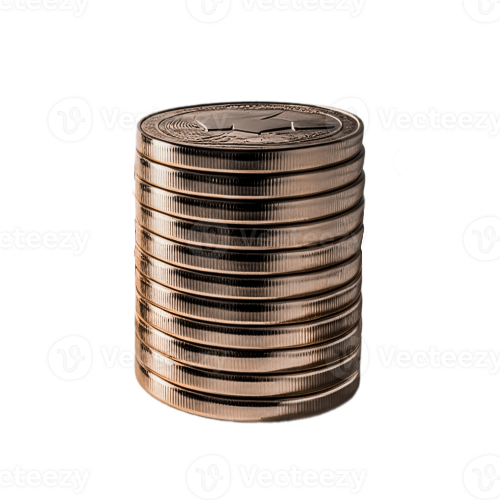 Stacks of copper coins png