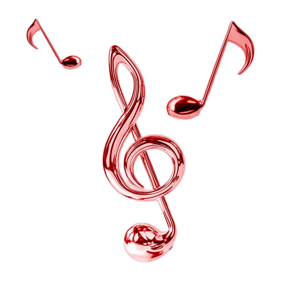 3d music notes png