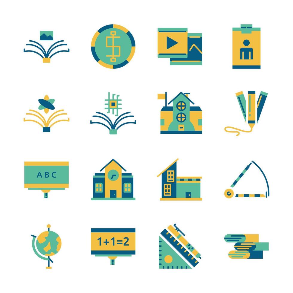 Flat Design Icon Set of Financial Economy Business Invest Building Property vector