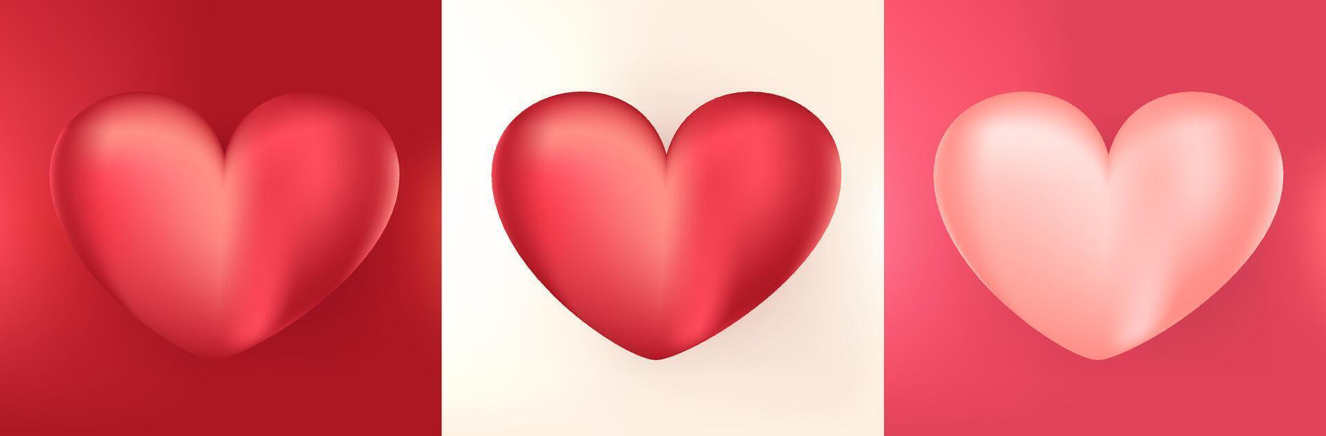Realistic valentine heart shape vector