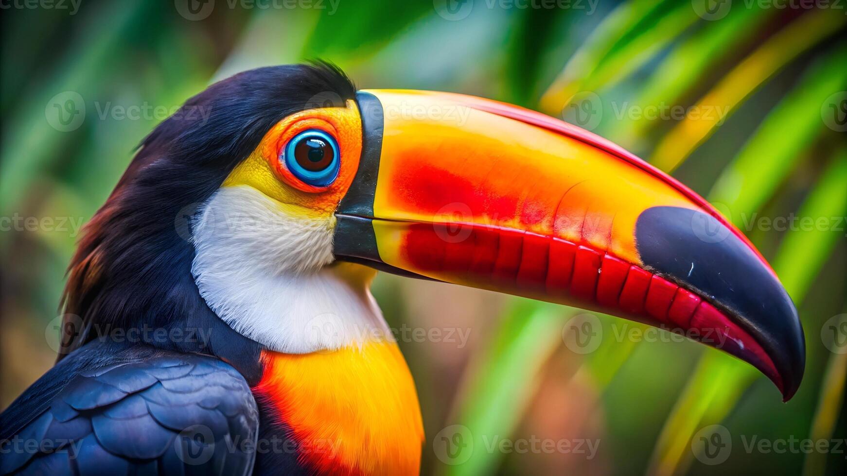 Toco toucan in the reserve of exotic tropical birds. photo