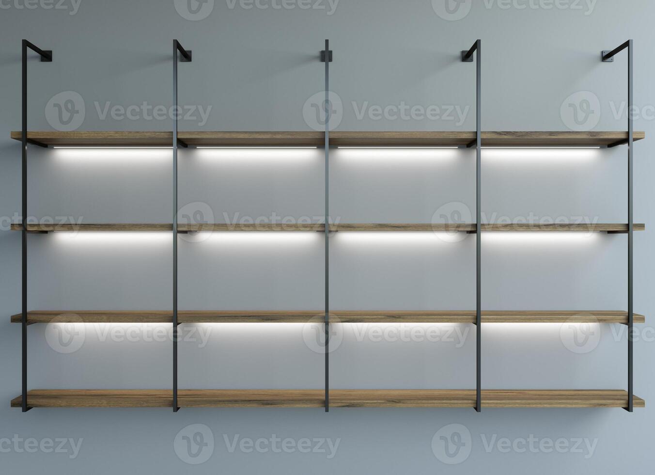 Wall background of furniture showcase shelves photo