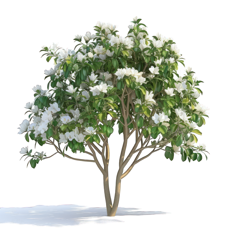 Trees with white flowers transparent background png