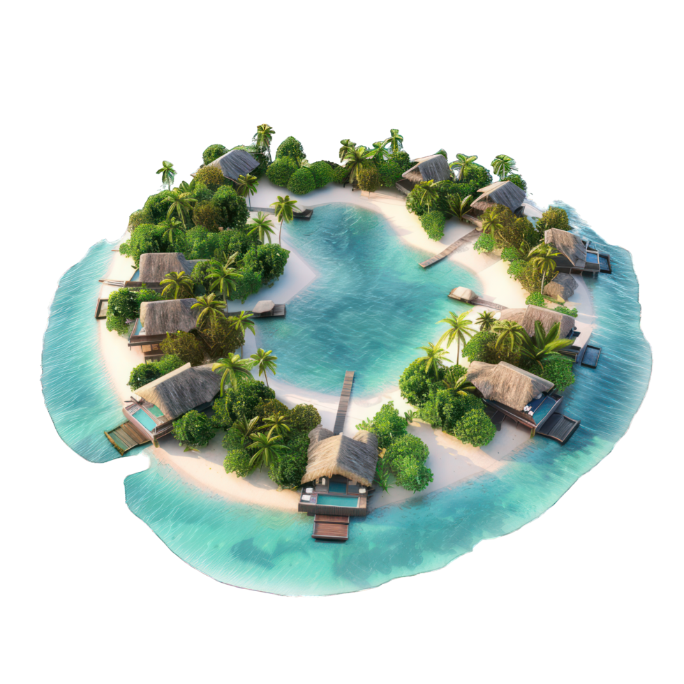 Beautiful house at beach transparent background png