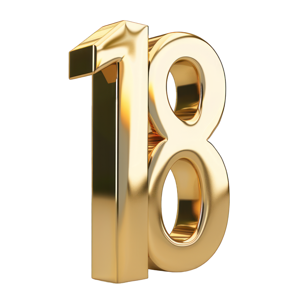 Foil helium balloon number 18 no background png