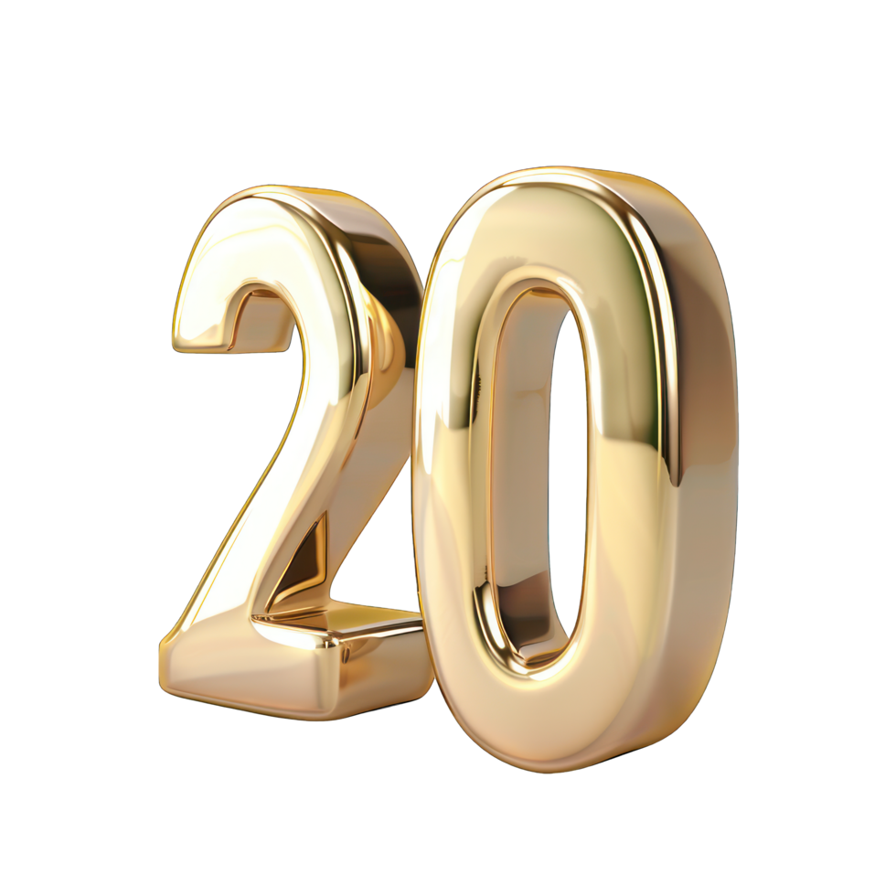 Foil helium balloon number 20 no background png