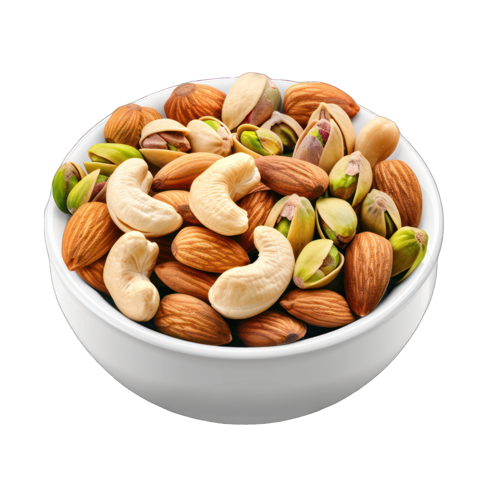 dry fruits in a bowl transparent background png