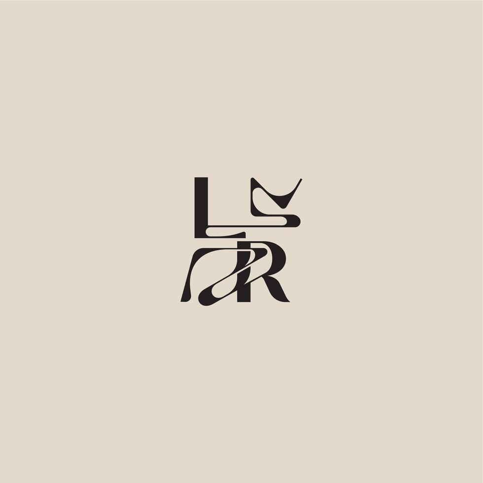elegant initial logo bold style and luxury concept LR curved typography monogram letter vector
