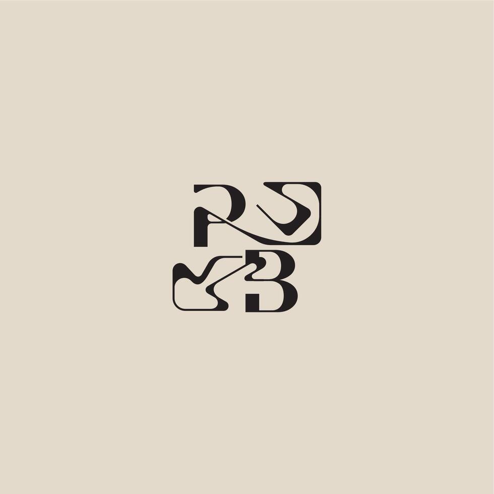 elegant initial logo bold style and luxury concept PB curved typography monogram letter vector