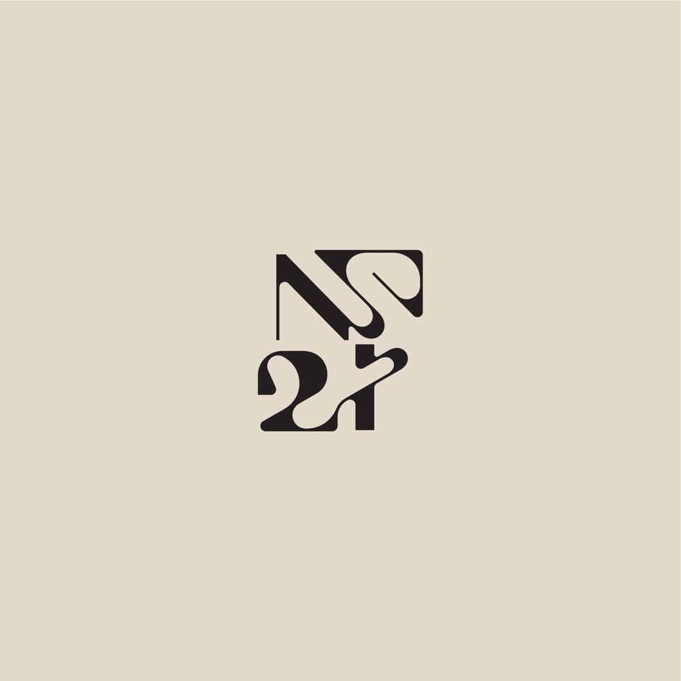 elegant initial logo bold style and luxury concept NI curved typography monogram letter vector