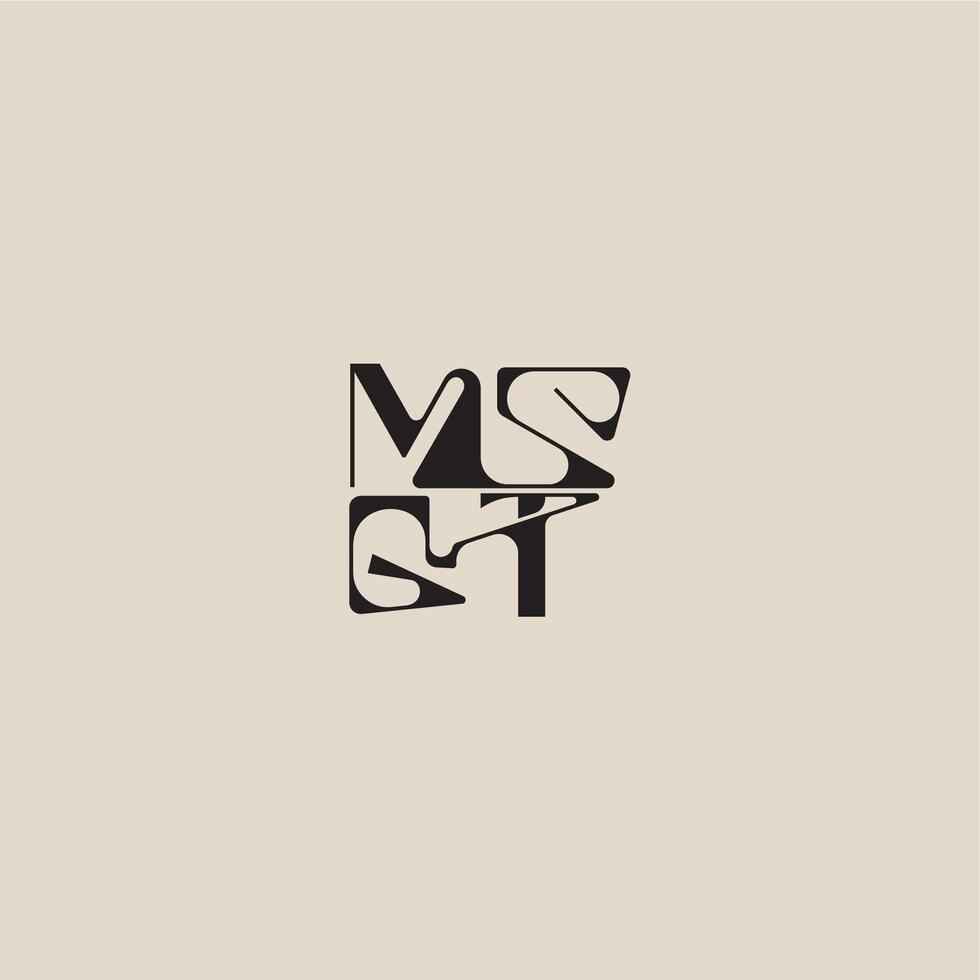 elegant initial logo bold style and luxury concept MT curved typography monogram letter vector