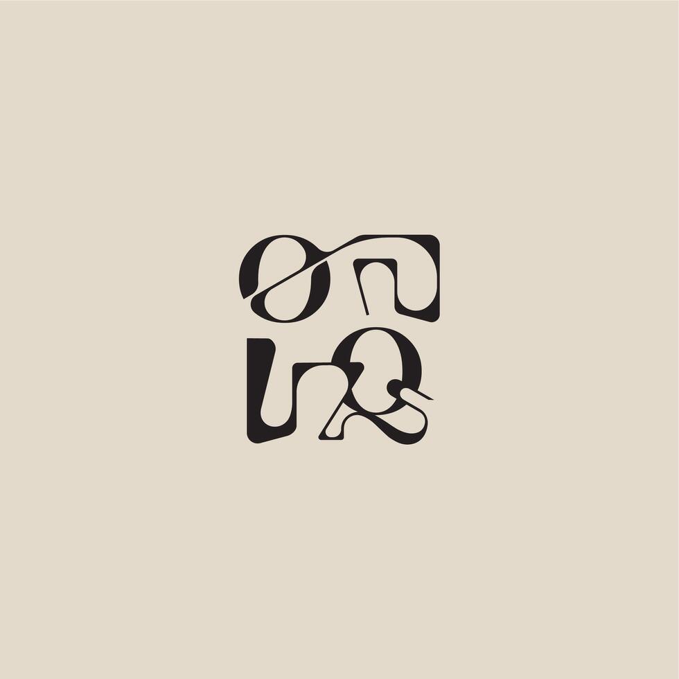 elegant initial logo bold style and luxury concept OQ curved typography monogram letter vector