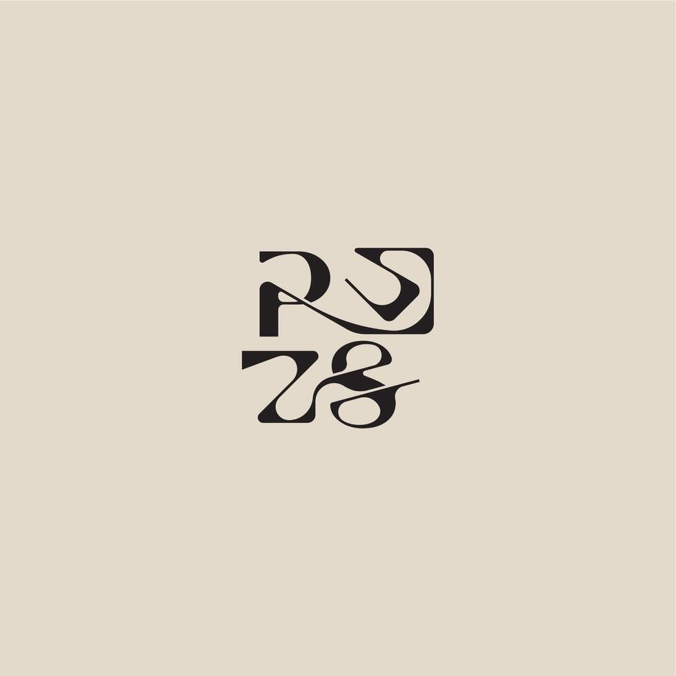 elegant initial logo bold style and luxury concept PS curved typography monogram letter vector