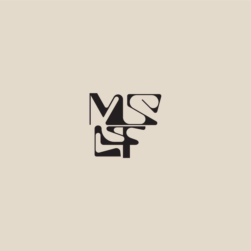 elegant initial logo bold style and luxury concept MF curved typography monogram letter vector