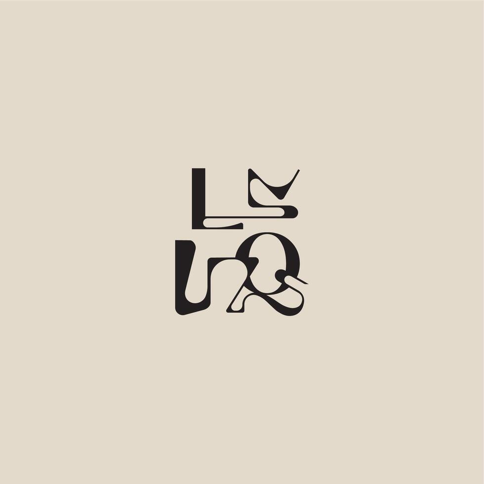 elegant initial logo bold style and luxury concept LQ curved typography monogram letter vector