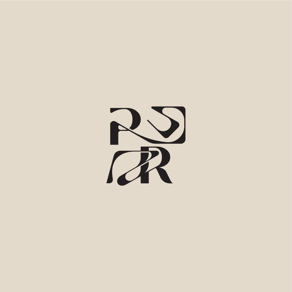 elegant initial logo bold style and luxury concept PR curved typography monogram letter vector