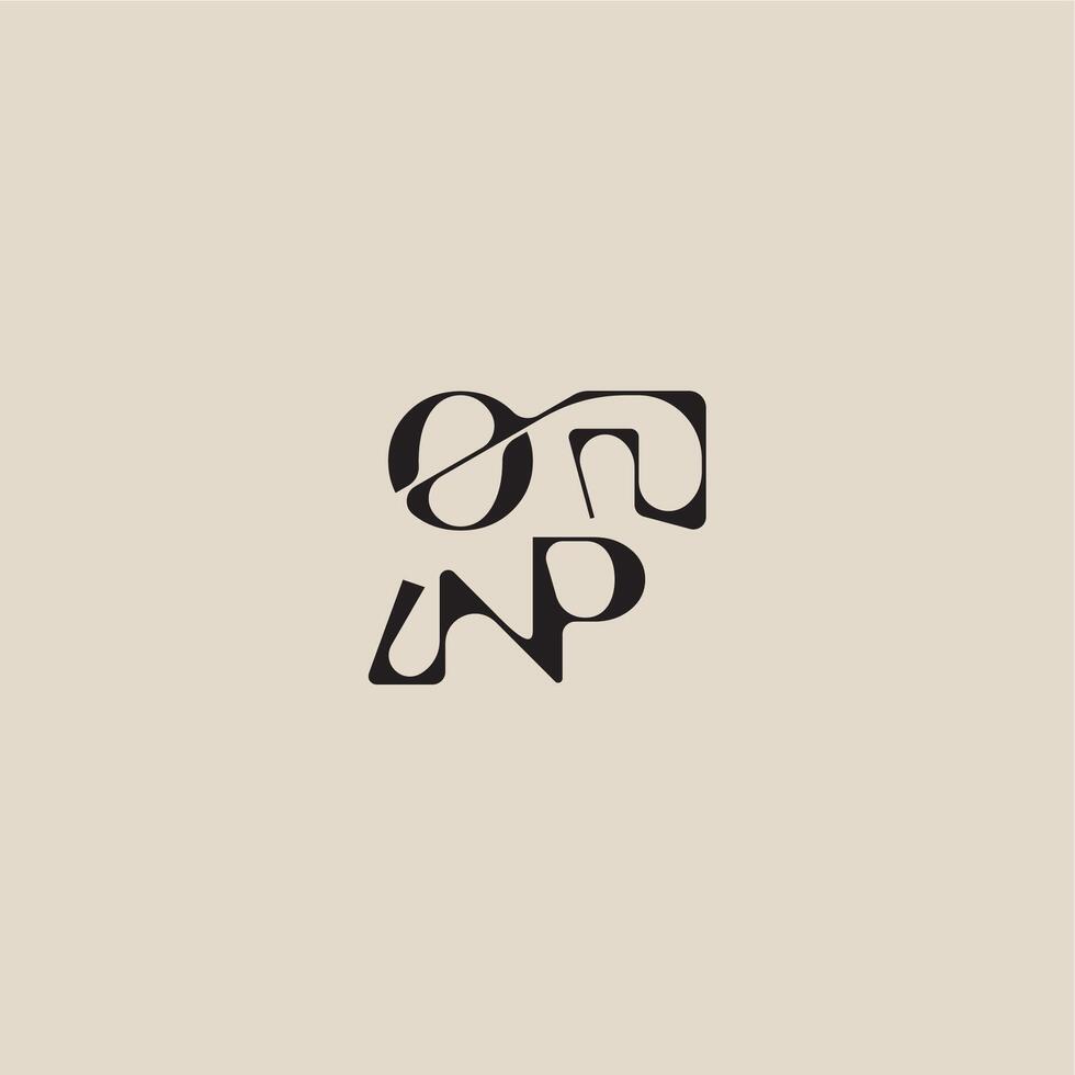 elegant initial logo bold style and luxury concept OP curved typography monogram letter vector