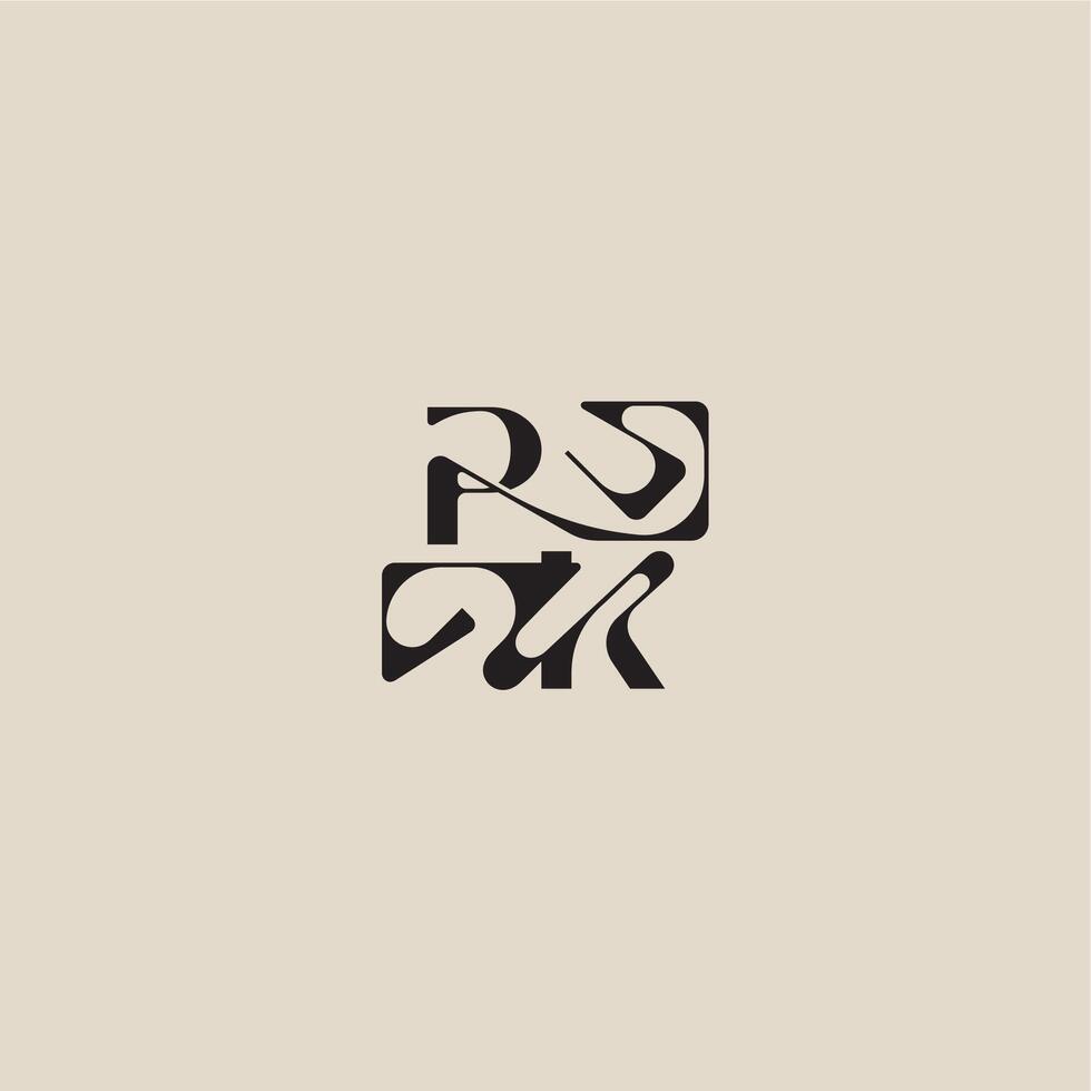 elegant initial logo bold style and luxury concept PK curved typography monogram letter vector