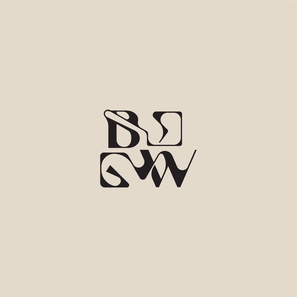 elegant initial logo bold style and luxury concept BW curved typography monogram letter vector