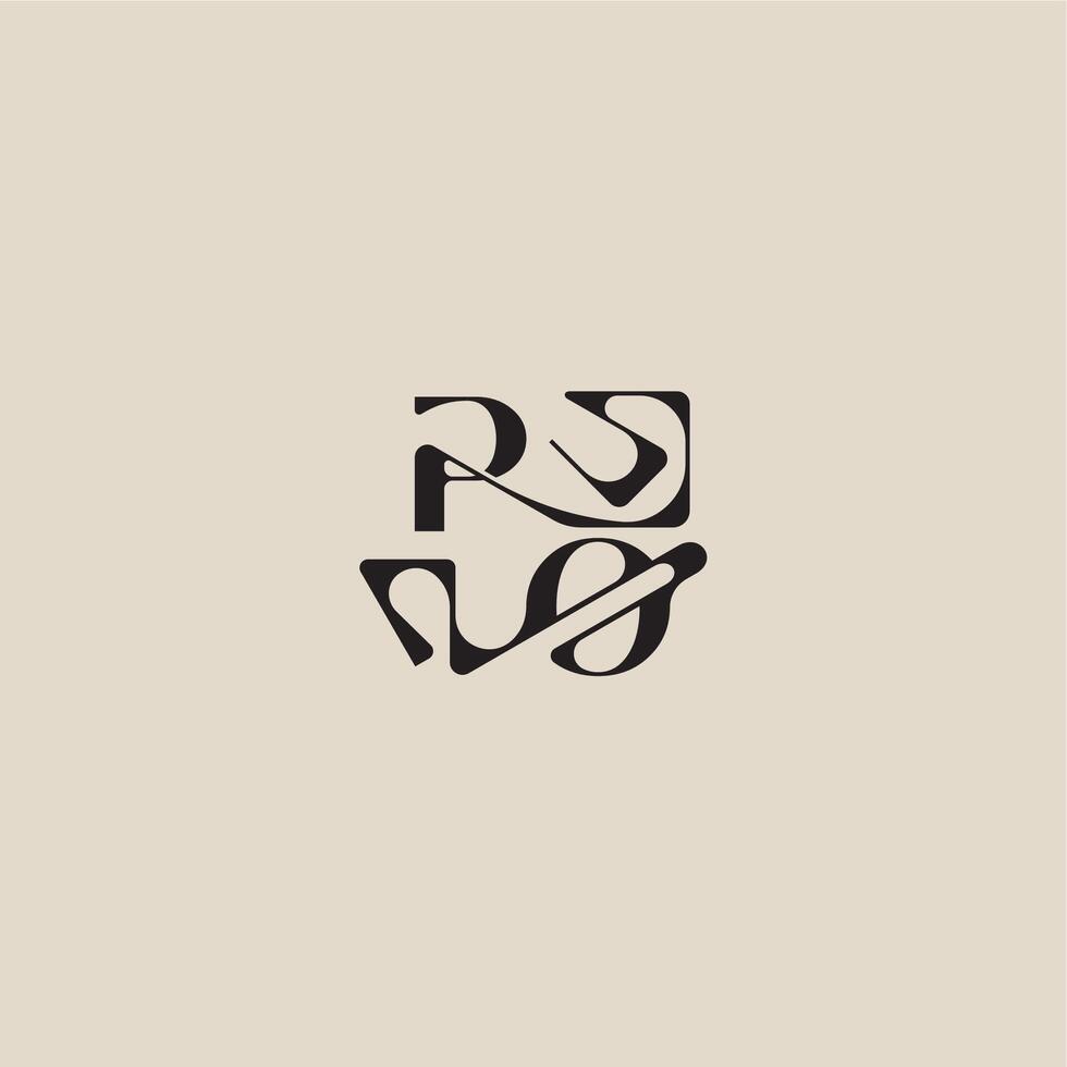 elegant initial logo bold style and luxury concept PO curved typography monogram letter vector