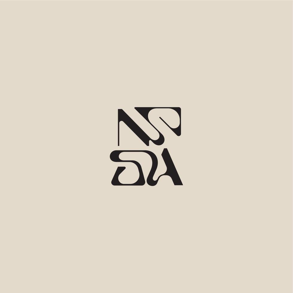 elegant initial logo bold style and luxury concept NA curved typography monogram letter vector