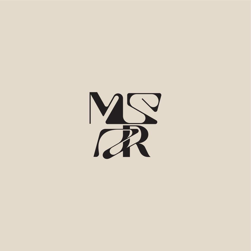 elegant initial logo bold style and luxury concept MR curved typography monogram letter vector
