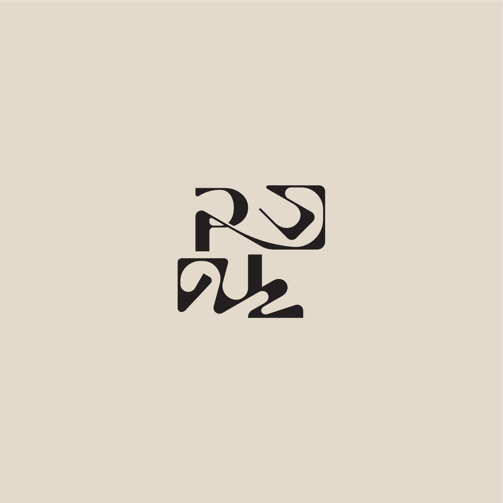 elegant initial logo bold style and luxury concept PL curved typography monogram letter vector
