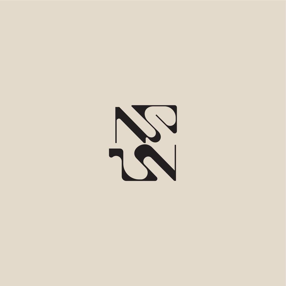 elegant initial logo bold style and luxury concept NN curved typography monogram letter vector