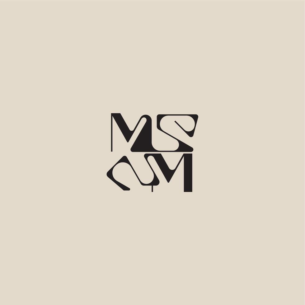 elegant initial logo bold style and luxury concept MM curved typography monogram letter vector