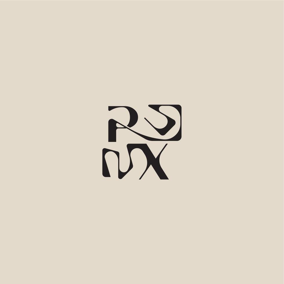 elegant initial logo bold style and luxury concept PX curved typography monogram letter vector