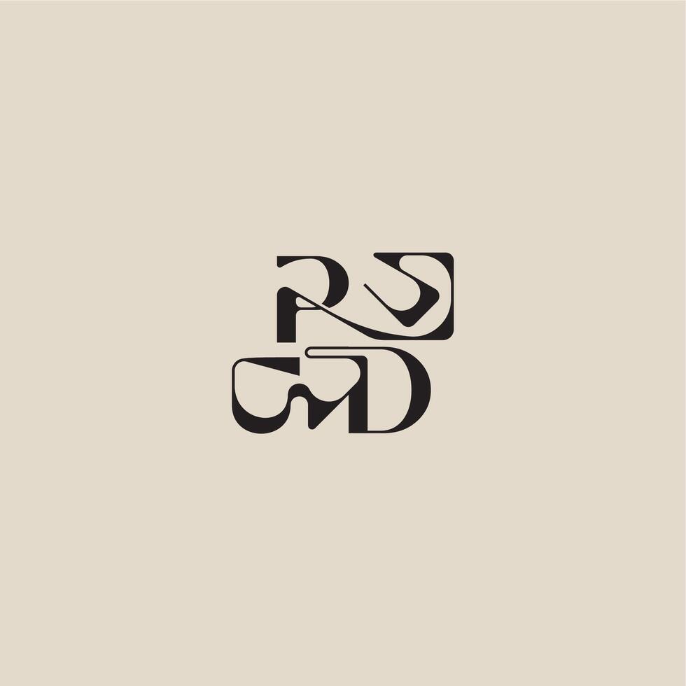 elegant initial logo bold style and luxury concept PD curved typography monogram letter vector
