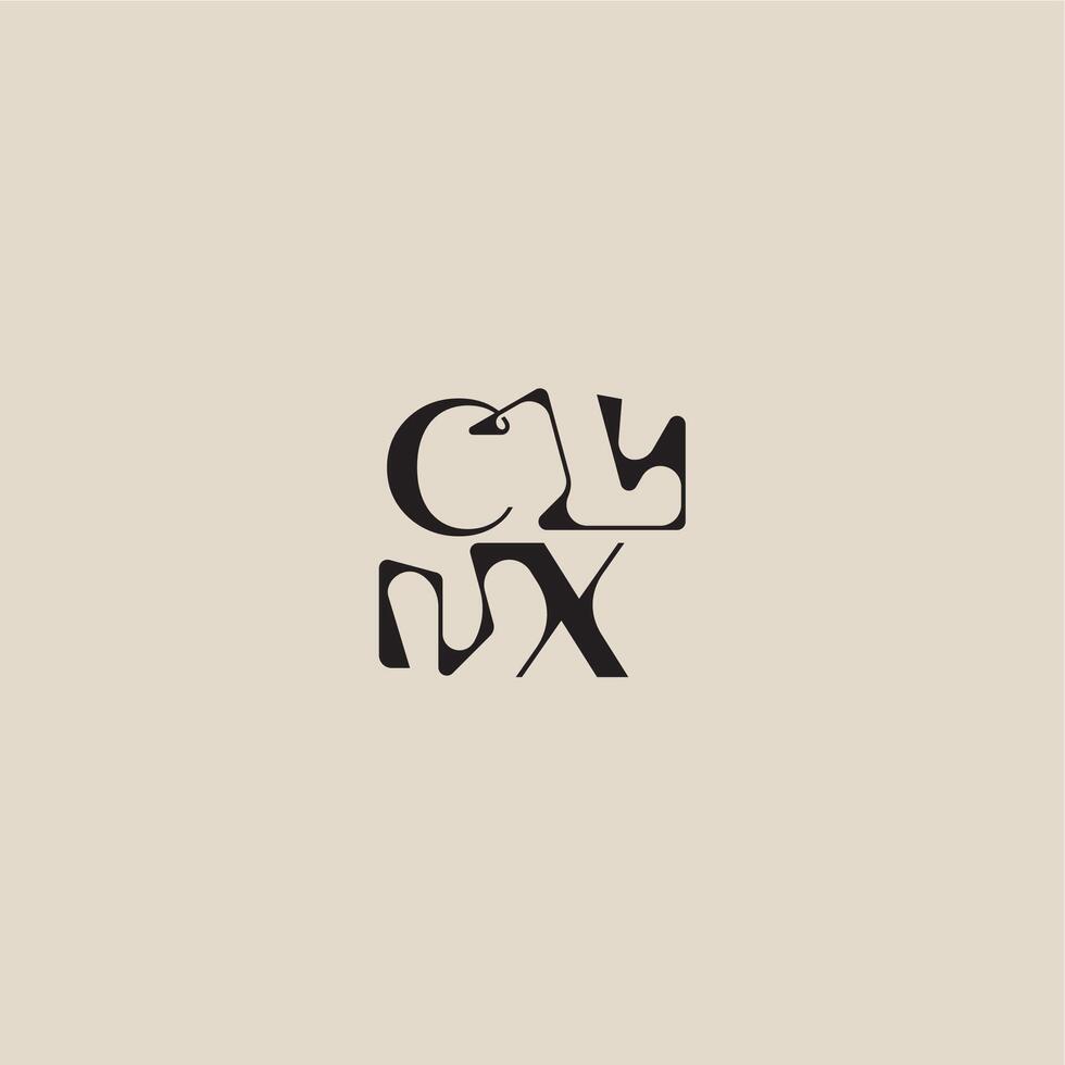 elegant initial logo bold style and luxury concept CX curved typography monogram letter vector