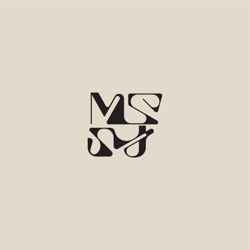 elegant initial logo bold style and luxury concept MJ curved typography monogram letter vector