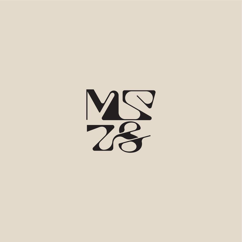elegant initial logo bold style and luxury concept MS curved typography monogram letter vector