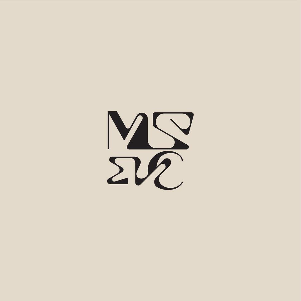 elegant initial logo bold style and luxury concept MC curved typography monogram letter vector