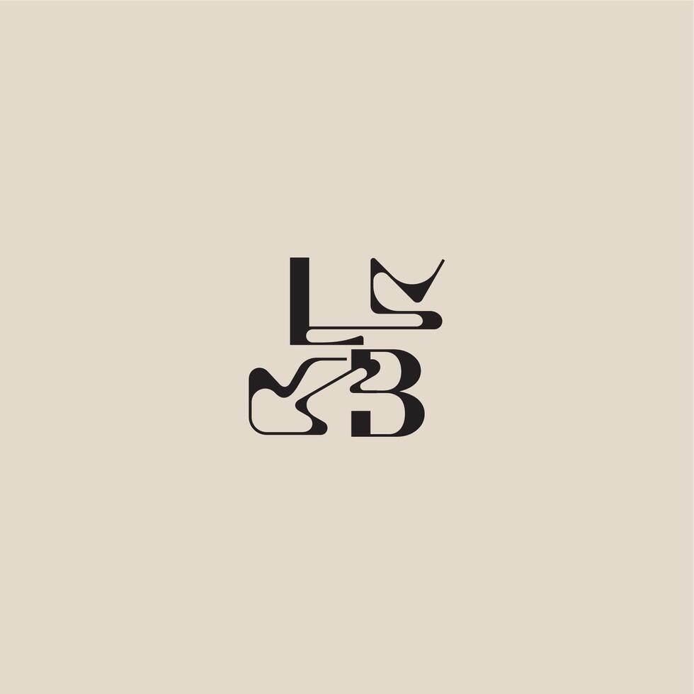elegant initial logo bold style and luxury concept LB curved typography monogram letter vector